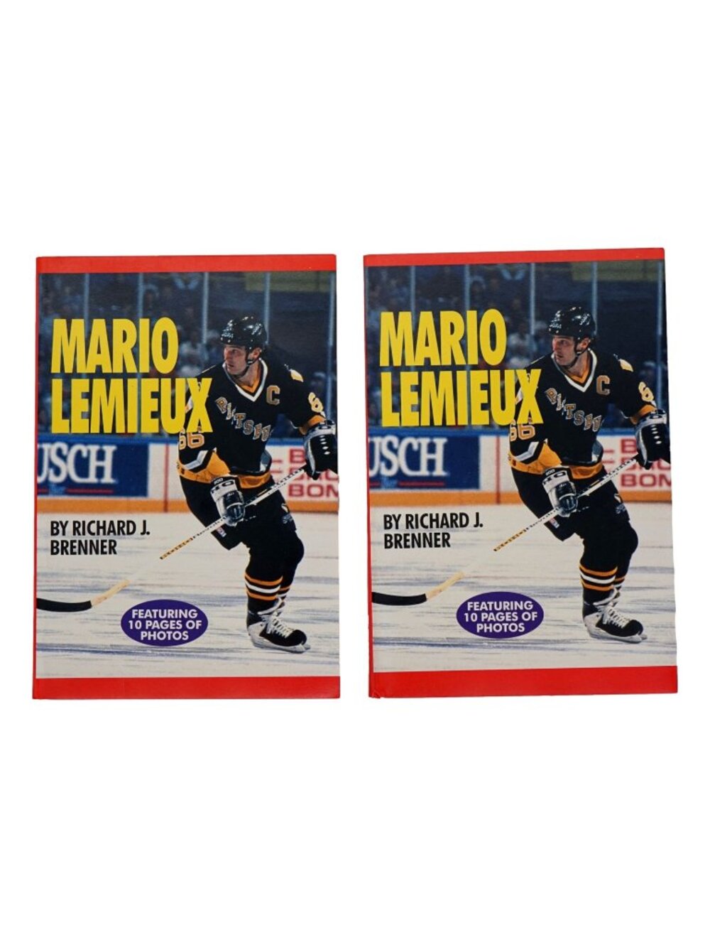Mario Lemieux by Richard Brenner Photo Book 10 Pages Hockey Biography 2 Pack Col
